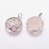 Natural Rose Quartz Pendants G-E388-02P-1