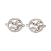 Brass Micro Pave Clear Cubic Zirconia Connector Charms KK-E068-VB293-2