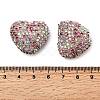 Sparkling Acrylic Heart Beads with Rhinestone Embellishment OACR-NH0001-02B-02-3