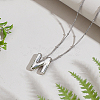 1pc Brass Chain with Alloy Letter Pendants Necklaces NJEW-LP0001-41N-P-3