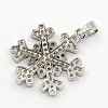 CZ Christmas Jewelry Brass Micro Pave Cubic Zirconia Snowflake Pendants ZIRC-M026-01P-2
