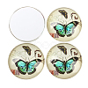 Butterfly Printed Glass Half Round/Dome Cabochons GGLA-N004-18mm-C-3