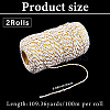 2 Rolls Macrame 2-Ply Cotton Braided Thread MAKN-CY0001-01A-2