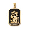 Ion Plating(IP) 304 Stainless Steel Enamel Pendants STAS-Q003-01G-06-1