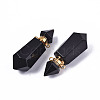 Faceted Natural Obsidian Pendants G-T131-15A-3