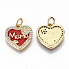 Real 16K Gold Plated Brass Micro Pave Clear Cubic Zirconia Charms X-ZIRC-S067-193A-NF-2