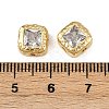 Brass Clear Cubic Zirconia Beads KK-D375-36G-01-3