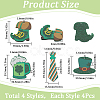 16Pcs 4 Styles Opaque Printed Acrylic Pendants OACR-SC0001-28-2