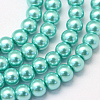 Baking Painted Pearlized Glass Pearl Round Bead Strands X-HY-Q003-6mm-65-1