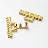 9 Strands Alloy and Brass Fold Over Clasps X-PALLOY-N0112-04G-3