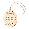 DIY Egg Shape Handmade Hollow Out Graffiti Wood WOOD-G007-01G-3