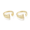 Brass Micro Pave Clear Cubic Zirconia Cuff Rings X-RJEW-F103-13I-G-1