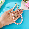 Round Plastic Imitation Pearl Beads Bag Extender Chains HJEW-TAC0083-5