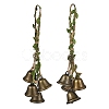 2Pcs Tibetan Style Alloy & Iron Bell Pendant Decorations HJEW-JM04428-1