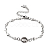 Tarnish Resistant 201 Stainless Steel Link Bracelet Settings Fit for Cabochons MAK-K023-01D-P-1