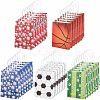 Olycraft 25Pcs 5 Colors Rectangle with Sport Good Pattern Paper Bags CARB-OC0001-01-1