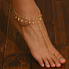Brass Hollow Flower Tassel Anklets with Toe Chains for Women's Summer Dress OQ1163-1