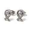 Fish 304 Stainless Steel Stud Earrings EJEW-A081-17P-2