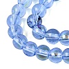 Transparent Electroplate Glass Beads Strands EGLA-Q132-6MM-01A-16-3