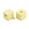 Opaque Resin European Beads RESI-N022-10B-C03-1