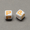 Large Hole Colorful Acrylic Letter European Beads SACR-Q104-02P-2