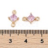 Brass Pave Glass Rhombus Links Connector Charms X1-GLAA-Q088-001A-3