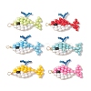 Baking Paint Glass Seed Beads and Eco-Friendly Copper Wire Pendants PALLOY-MZ01327-1
