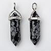 Natural Snowflake Obsidian Double Terminated Pointed Pendants G-F295-05A-2