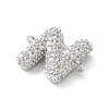 Brass Micro Pave Cubic Zirconia Letter Links KK-I717-04N-P-2