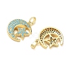 Brass Rhinestone Pendants RB-CBA6BF7-01G-2
