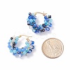 Glass Beaded Braided Hoop Earrings EJEW-JE04896-5