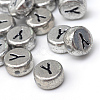 Plated Acrylic Horizontal Hole Letter Beads PACR-Q099-03Y-1