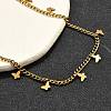 304 Stainless Steel Twisted Chain Necklaces with Butterfly Charm Tassel NJEW-R023-06G-2
