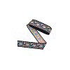 10 Yards Ethnic Style Polyester Jacquard Flower Ribbon OCOR-WH0078-185B-7