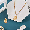 1Pc Stainless Steel Rectangle with Letter Pendants NJEW-TA0001-22U-5