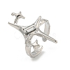 Star Zinc Alloy Open Cuff Ring RJEW-Z048-01P-02-1