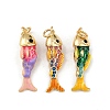 Brass Enamel Pendants KK-L255-03G-A-1