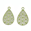 Spray Painted 430 Stainless Steel Filigree Pendants STAS-WH0047-78K-1