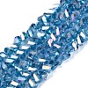 Electroplate Transparent Glass Beads Strands EGLA-Q139-01A-A27-1
