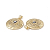 Brass Clear Cubic Zirconia Pendant with Enamel Evil Eye KK-E068-VA183-2-4