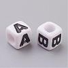 Acrylic Horizontal Hole Letter Beads PL37C9129-2