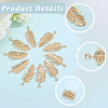 10Pcs 304 Stainless Steel Feather Pendants STAS-BBC0009-98-5