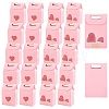 20Pcs 2 Style Rectangle Paper Bags with Handle and Clear Heart Shape Display Window CON-NB0001-90-1