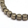 Cube Natural Pyrite Beads Strands G-G-I126-18-6x6mm-3