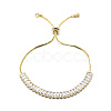 Brass Cubic Zirconia Bolo Tennis Bracelets BJEW-I272-02D-1