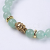 Natural Green Aventurine Beads Stretch Bracelets BJEW-E325-D31-2