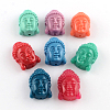 Dyed Buddha Head Synthetical Coral Beads X-CORA-R011-16-1