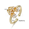 Brass Micro Pave Cubic Zirconia Enamel Cuff Open Rings WGB47C4-01-2