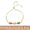 Brass Micro Pave Cubic Zirconia Slider Bracelets BJEW-S163-01B-G-5