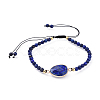 Adjustable Natural Lapis Lazuli(Dyed) Braided Bead Bracelets BJEW-JB04559-02-1